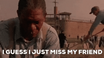 A Man Is Crying And Says `` I Guess I Just Miss My Friend '' While Another Man Stands Behind Him . GIF