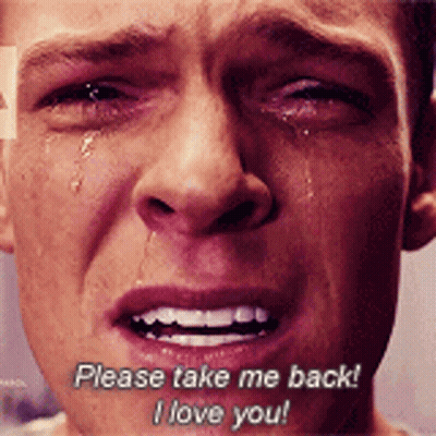 A Man Is Crying And Says Please Take Me Back GIF
