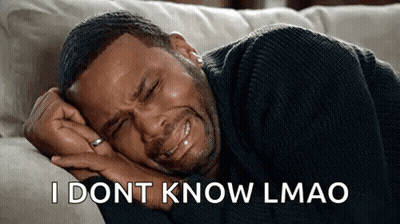 A Man Is Crying While Laying On A Couch And Says `` I Dont Know Lmao '' . GIF