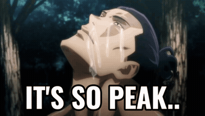 A Man Is Crying With The Words It 'S So Peak Written Below Him GIF