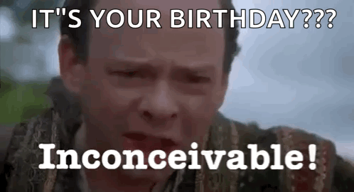 A Man Is Crying With The Words `` It 'S Your Birthday ? '' Written On His Face . GIF