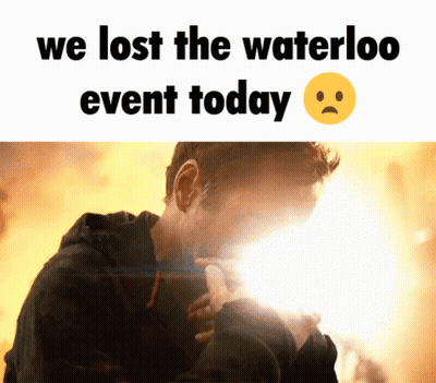 A Man Is Crying With The Words We Lost The Waterloo Event Today Underneath Him GIF