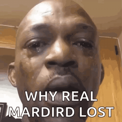 A Man Is Crying With The Words Why Real Mardird Lost Written On His Face GIF