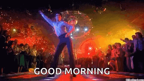 Man Dancing In Club With Good Morning GIF