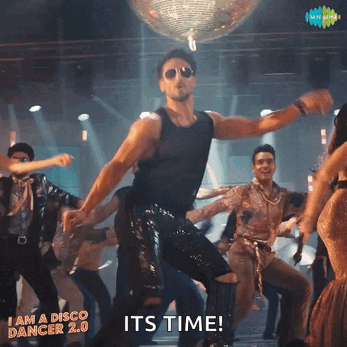 Man Dancing Under Disco Ball Time GIF