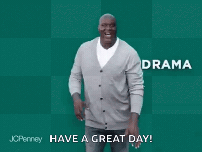 A Man Is Dancing In Front Of A Green Background And Says `` Have A Great Day ! '' GIF