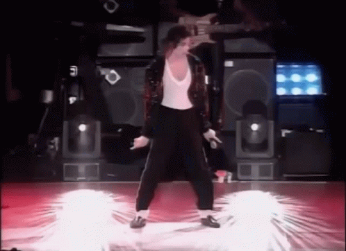 Man Dancing In Front Of Guitar And Speakers GIF