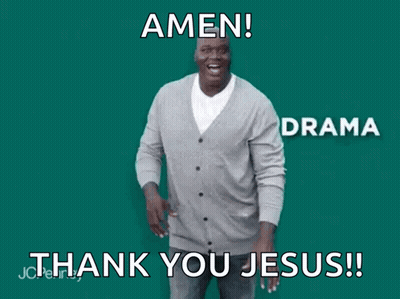 A Man Is Dancing With The Words Amen And Thank You Jesus On The Bottom GIF