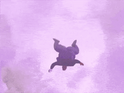 A Man Is Doing A Handstand In The Air In Front Of A Purple Sky . GIF