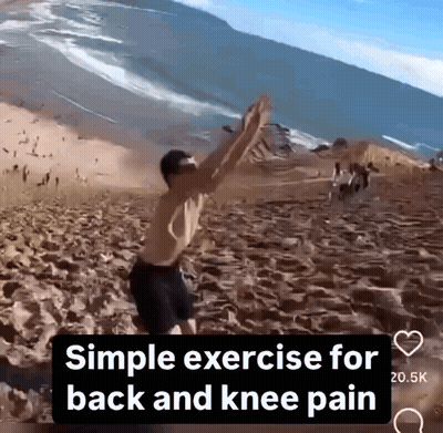 A Man Is Doing A Simple Exercise For Back And Knee Pain . GIF