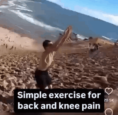 A Man Is Doing A Simple Exercise For Back And Knee Pain . GIF