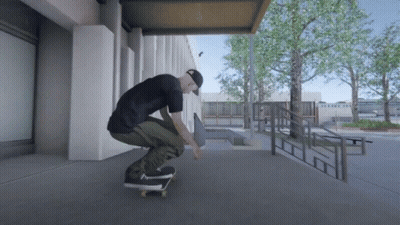 A Man Is Doing A Trick On His Skateboard GIF