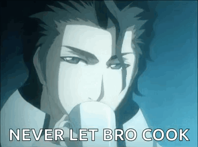 Man Drinking Cup With Never Let Bro Cook GIF