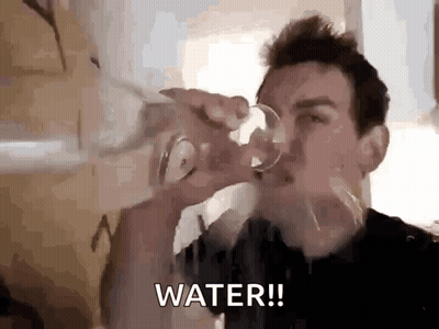 A Man Is Drinking Water From A Glass And Says Water ! GIF