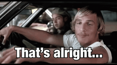 A Man Is Driving A Car With The Words That 'S Alright GIF