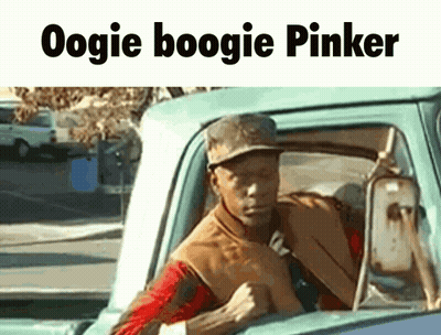 A Man Is Driving A Truck With The Words Oogie Boogie Pinker On The Bottom GIF