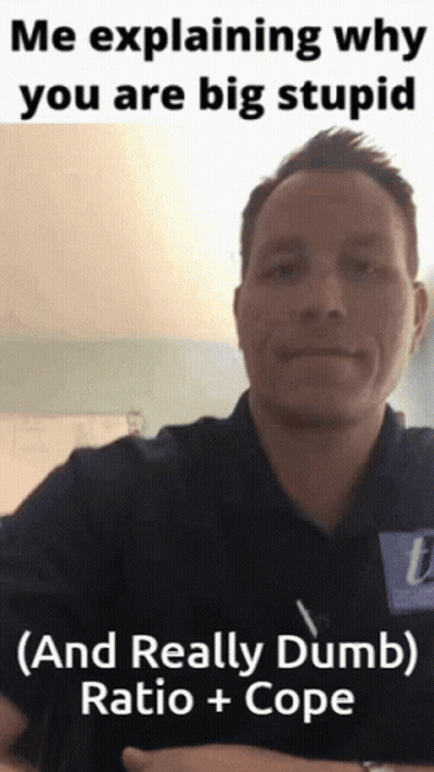 A Man Is Explaining Why You Are Big Stupid GIF