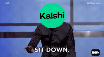 A Man Is Giving A Speech With A Kaishi Logo On His Face GIF