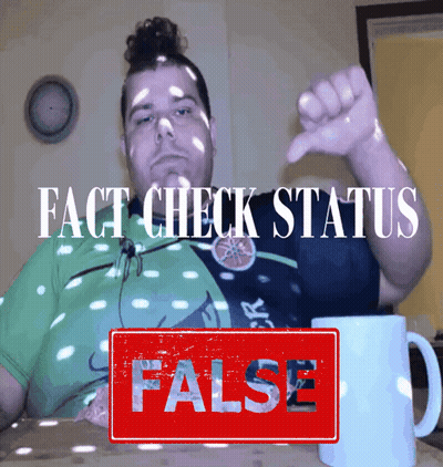 A Man Is Giving A Thumbs Down Next To A Sign That Says False GIF