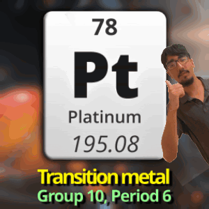 A Man Is Giving A Thumbs Up In Front Of A Periodic Table Of Platinum GIF