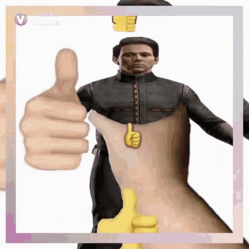 A Man Is Giving A Thumbs Up With A Hand Holding His Chest GIF