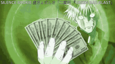 A Man Is Holding A Bunch Of Money In His Hands GIF