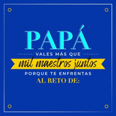 A Man Is Holding A Child In His Arms With The Words " Enseñarnos A Dar Nuestros Primeros Pasos " Below Him GIF