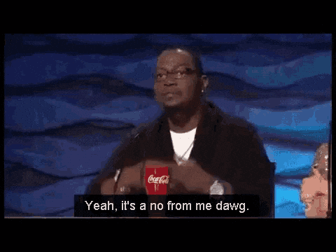 A Man Is Holding A Coca Cola Cup And Saying Yeah It 'S A No From Me Dawg . GIF