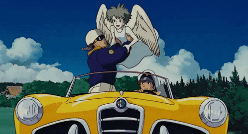 Man Holding Girl In Yellow Alfa Romeo GIF