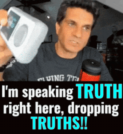 A Man Is Holding A Ipod In His Hand And Says I 'M Speaking Truth Right Here Dropping Truths GIF