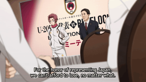A Man Is Holding A Magazine That Says For The Honor Of Representing Japan We Can 'T Afford To Lose No Matter What GIF