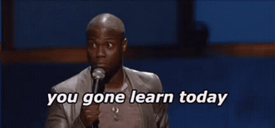 A Man Is Holding A Microphone In Front Of A Crowd And Saying `` You Gone Learn Today '' . GIF