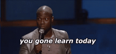 A Man Is Holding A Microphone In Front Of A Crowd And Saying `` You Gone Learn Today '' . GIF