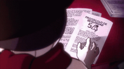 A Man Is Holding A Piece Of Paper That Says Protocolo De Seguridad 54 GIF