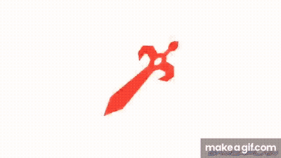 A Man Is Holding A Red Sword In A Video Game While Flying Through The Air . GIF