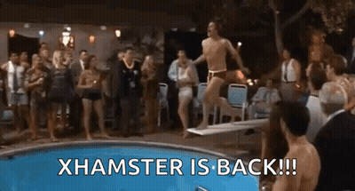 A Man Is Jumping Off A Diving Board Into A Pool While A Group Of People Watch . GIF