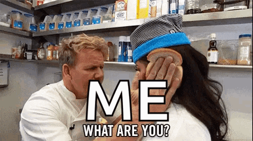 A Man Is Kissing A Woman On The Cheek While Holding A Piece Of Bread Over Her Face . GIF