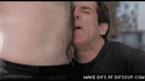 A Man Is Kissing Another Man 'S Stomach In A Movie Clip From Movieclips.com GIF