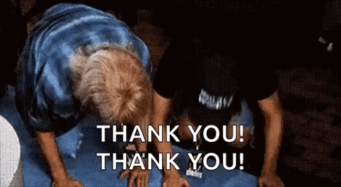 A Man Is Kneeling Down And Saying Thank You ! GIF