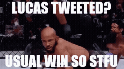 A Man Is Kneeling Down In A Cage With A Caption That Says Lucas Tweeted ? GIF