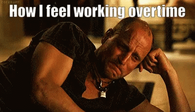 A Man Is Laying Down With The Words How I Feel Working Overtime Written Above Him GIF