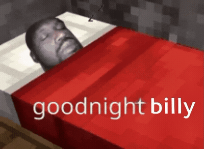 A Man Is Laying In A Bed With The Words Goodnight Billy On It GIF