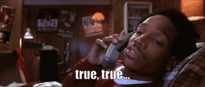 A Man Is Laying On A Couch Talking On A Cell Phone With The Words True True Written On The Bottom GIF
