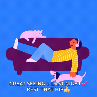 A Man Is Laying On A Couch With A Dog And A Cat And The Words Rest Is Best GIF