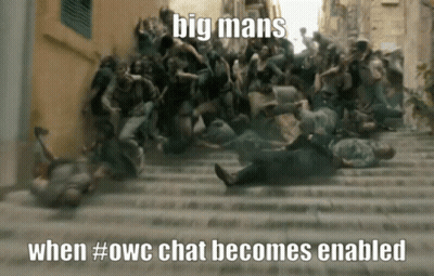 A Man Is Laying On A Set Of Stairs Surrounded By A Crowd Of People And The Caption Says Big Mans GIF