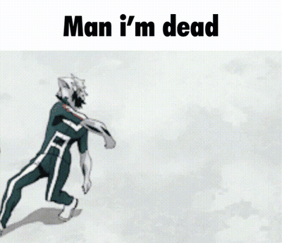 A Man Is Laying On His Stomach With The Words Man I 'M Dead Above Him GIF
