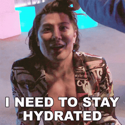 A Man Is Laying On The Floor And Says I Need To Stay Hydrated GIF