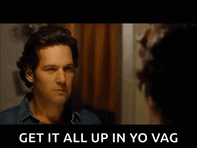 A Man Is Looking At Himself In A Mirror And Saying Get It All Up In Yo Vag . GIF