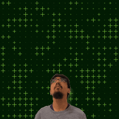 A Man Is Looking Up At The Number 12 Surrounded By Stars GIF