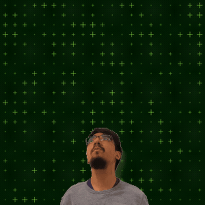A Man Is Looking Up At The Number 25 Surrounded By Yellow Stars GIF